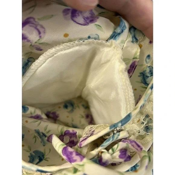 Miss O By Oscar De La Renta Floral 100% Silk Blouse Skirt Womens Size 10 Vintage